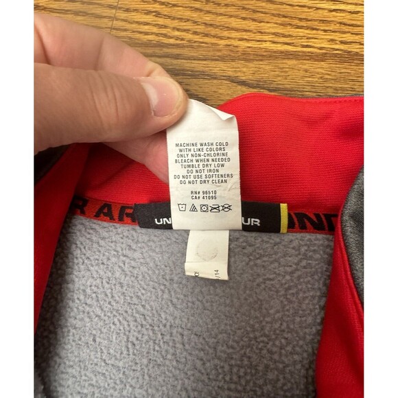Under Armour Men's Large Full Zip Light Jacket Gray & Red SN: 1248905 2014 - Picture 6 of 15